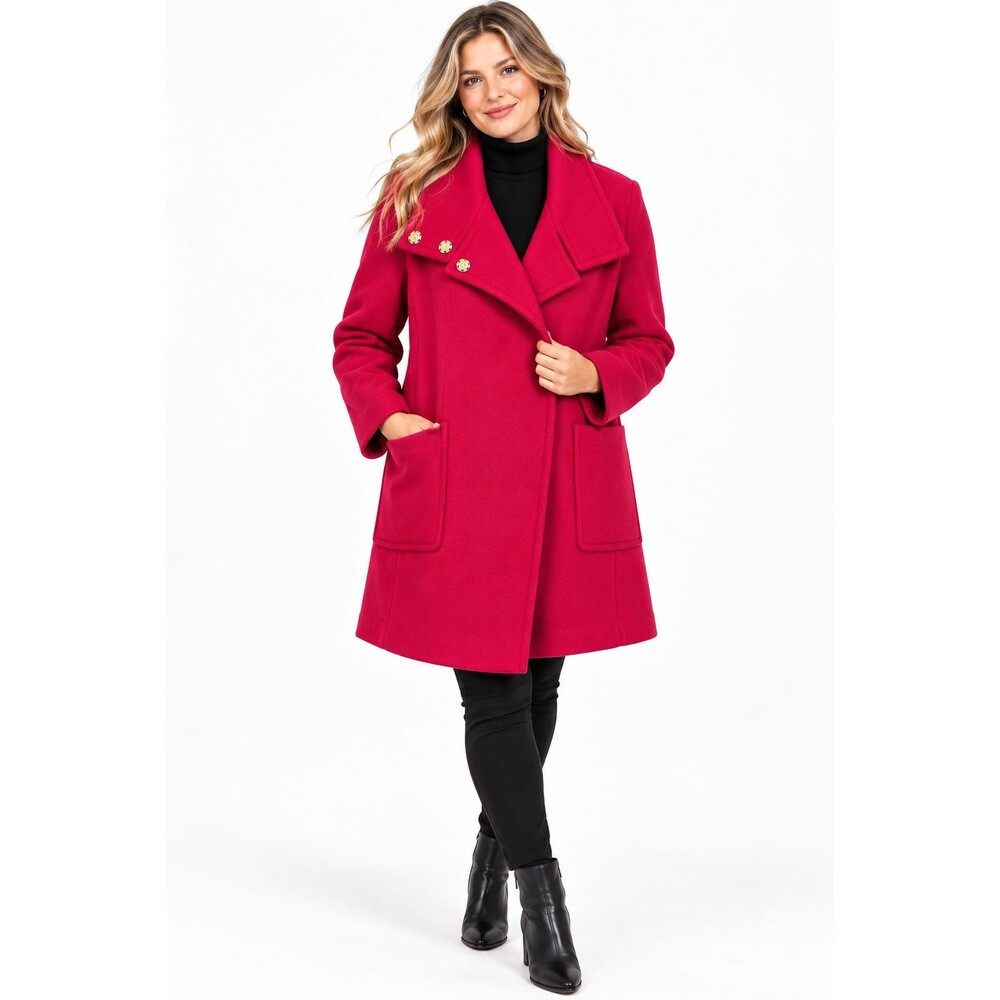 Ann Taylor Coat Size Large Wool Blend Pockets Snap Front Never Worn Jacket